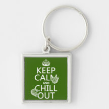 Keep Calm and Chill Out (sloth) (any color) Key Chain