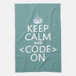 Keep Calm and <Code> On - all colours Towel