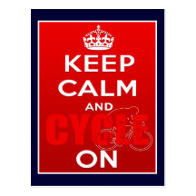 Keep Calm and Cycle on British Cycling Post Card