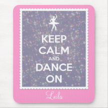 Keep Calm and Dance On Lavender Bokeh Mousepads