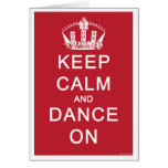 Keep Calm and Dance On (Red) Greeting Cards