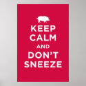 Keep Calm and Don't Sneeze posters