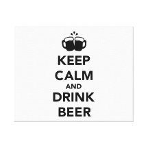 Keep calm and drink beer gallery wrapped canvas