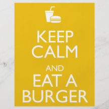 KEEP CALM AND EAT A BURGER PERSONALIZED FLYER