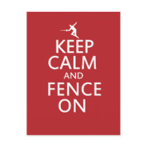 Keep Calm and Fence On Postcard