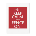 Keep Calm and Fence On postcards