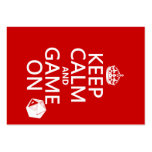 Keep Calm and Game On - dice - all colours Business Cards