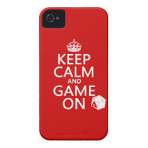 Keep Calm and Game On - dice - all colours iPhone 4 Cases