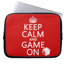 Keep Calm and Game On - dice - all colours Computer Sleeves