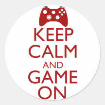 Keep Calm and Game On Stickers