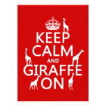 Keep Calm and Giraffe On (customise colours) Personalised Invite
