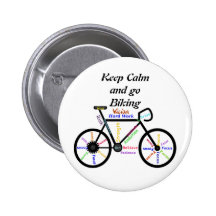 Keep Calm and go Biking, with Motivational Words Pinback Buttons