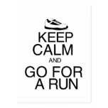 Keep Calm and Go For A Run Postcard