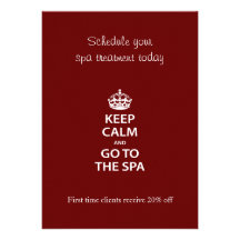 Keep Calm and Go To the Spa Custom Announcements