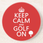 Keep Calm and Golf On - available in all colours Drink Coasters
