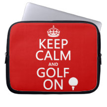 Keep Calm and Golf On - available in all colours Computer Sleeve