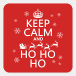 Keep Calm and Ho Ho Ho - Christmas/Santa Square Stickers