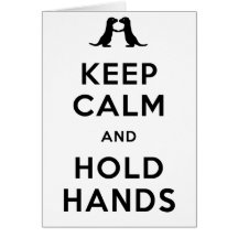 Keep Calm and Hold Hands (Otters Holding Hands) Card