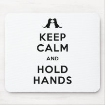 Keep Calm and Hold Hands (Otters Holding Hands) Mousepads