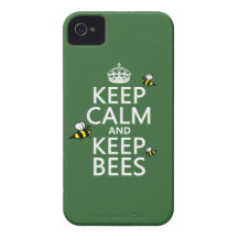 Keep Calm and Keep Bees - all colours Case-Mate iPhone 4 Cases