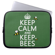Keep Calm and Keep Bees - all colours Computer Sleeve