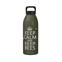 Keep Calm and Keep Bees - all colours Water Bottle