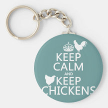 Keep Calm and Keep Chickens (any background color) Keychain