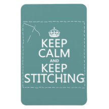 Keep Calm and Keep Stitching (all colours) Rectangular Magnets