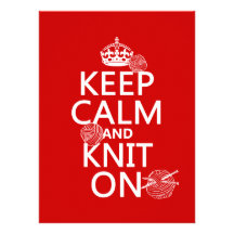 Keep Calm and Knit On - all colours Personalized Announcement