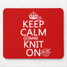 Keep Calm and Knit On - all colours Mousemat