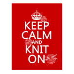 Keep Calm and Knit On - all colours Post Card
