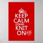 Keep Calm and Knit On - all colours Print