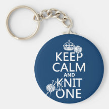 Keep Calm and Knit One - all colours Keychain