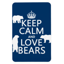 Keep Calm and Love Bears (in all colours) Rectangular Magnet