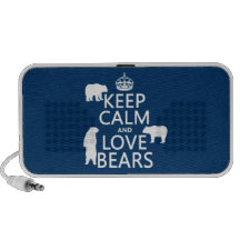 Keep Calm and Love Bears (in all colours) Laptop Speaker