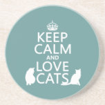 Keep Calm and Love Cats Beverage Coasters