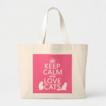 Keep Calm and Love Cats Canvas Bag
