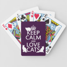 Keep Calm and Love Cats (in any colour) Playing Cards