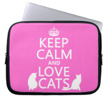 Keep Calm and Love Cats Laptop Computer Sleeve