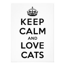Keep Calm and Love Cats Personalized Announcement