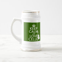 Keep Calm and Love Cello (any background color) Coffee Mugs