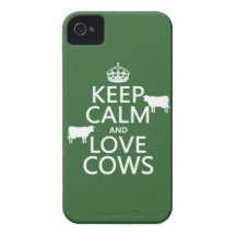 Keep Calm and Love Cows (all colours) Case-Mate iPhone 4 Cases