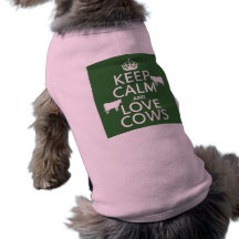 Keep Calm and Love Cows (all colours) Dog Tee Shirt