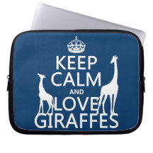 Keep Calm and Love Giraffes - all colours Computer Sleeve