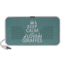 Keep Calm and Love Giraffes (any colour) Notebook Speakers