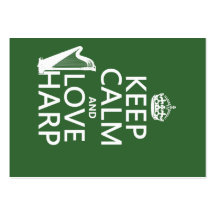 Keep Calm and Love Harp (any background color) Business Card Template