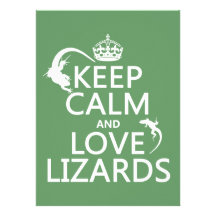 Keep Calm and Love Lizards - all colours Personalized Announcements