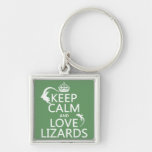 Keep Calm and Love Lizards - all colours Key Chains