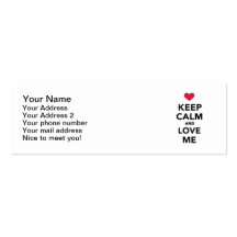 Keep calm and Love me Business Card Template