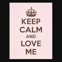 keep calm and love me pink & brown postcards